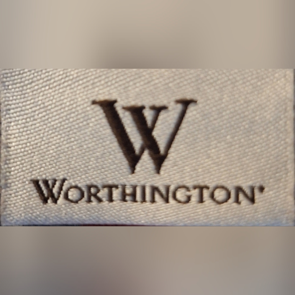 WORTHINGTON Black, Gray White, and Red Patterned Blouse - Picture 5 of 6